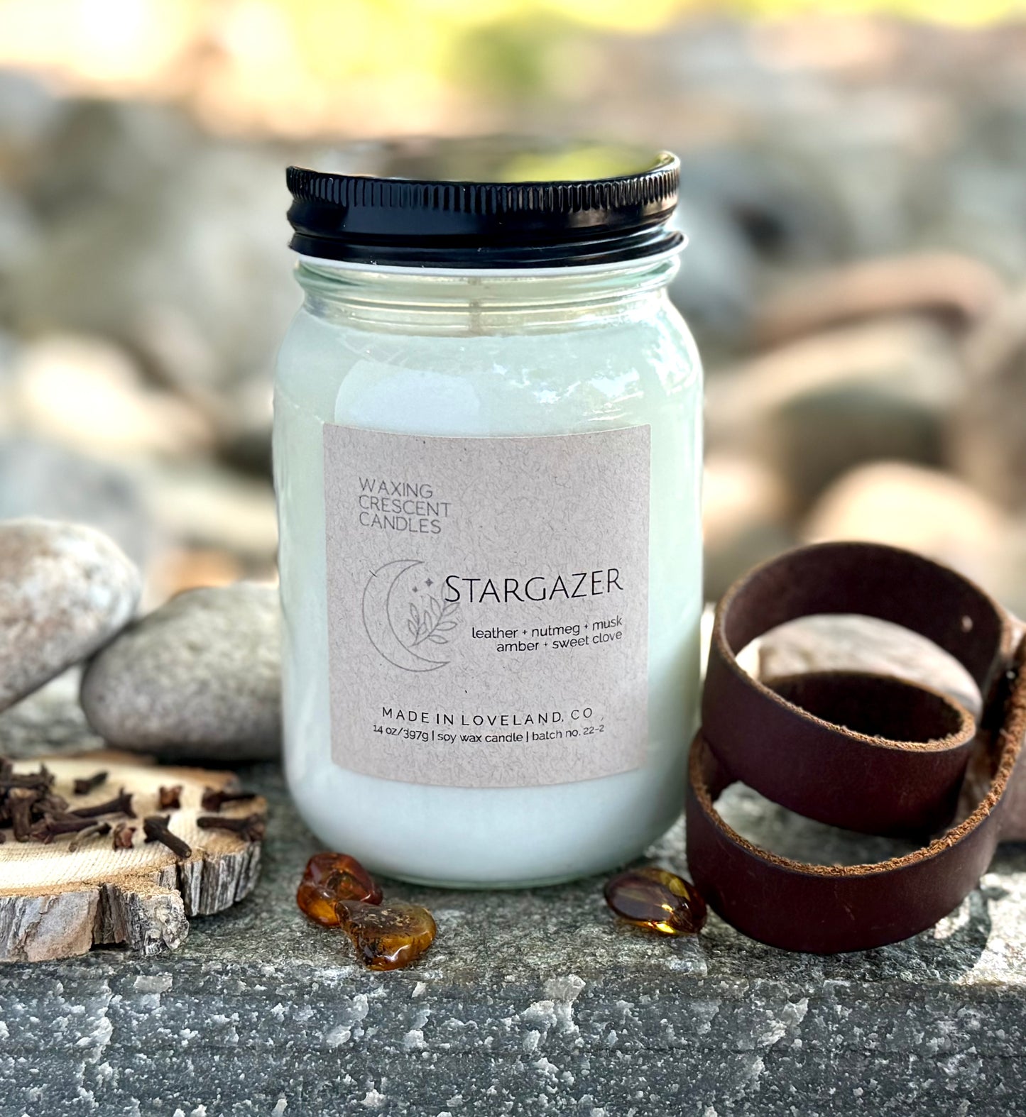 Stargazer (leather + nutmeg + amber + sweet clove + palo santo)