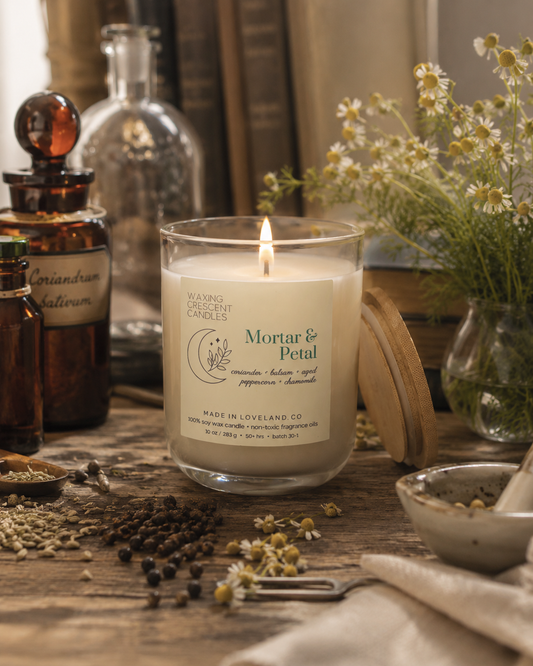 Mortar & Petal (coriander + balsam + peppercorn + copal + chamomile)