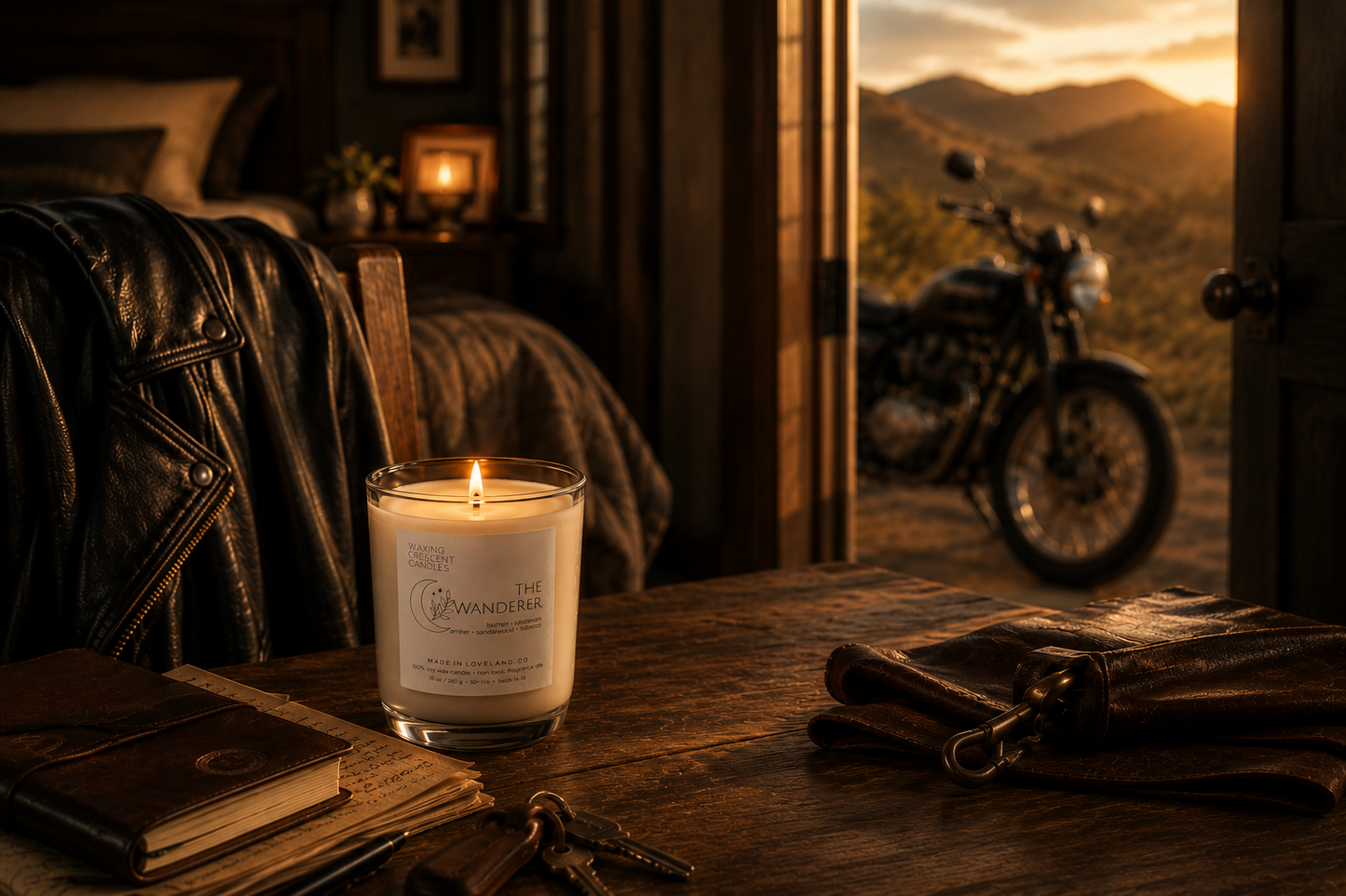 The Wanderer (leather + labdanum + sandalwood + amber + sweet tobacco)