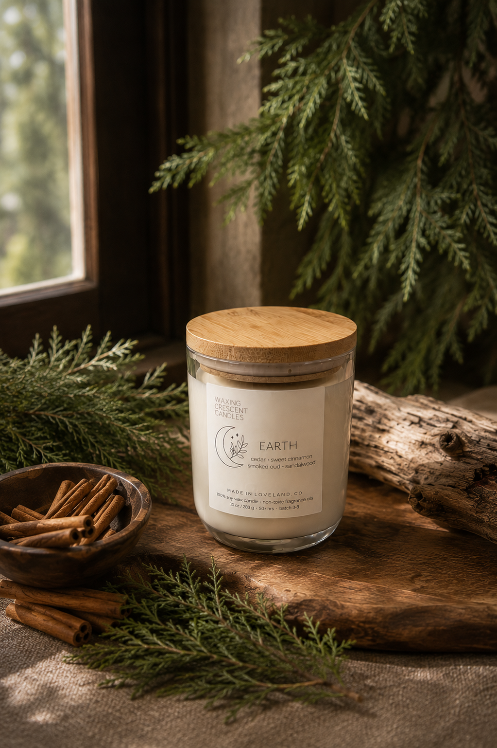 Earth (cedar + sweet cinnamon + smoked oud + sandalwood)