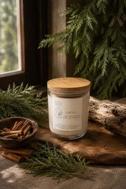 Earth (cedar + sweet cinnamon + smoked oud + sandalwood)