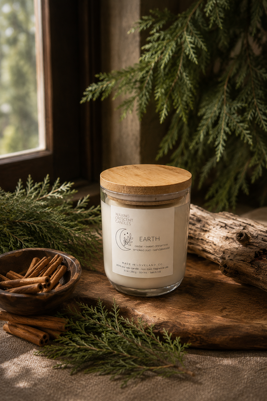 Earth (cedar + sweet cinnamon + smoked oud + sandalwood)