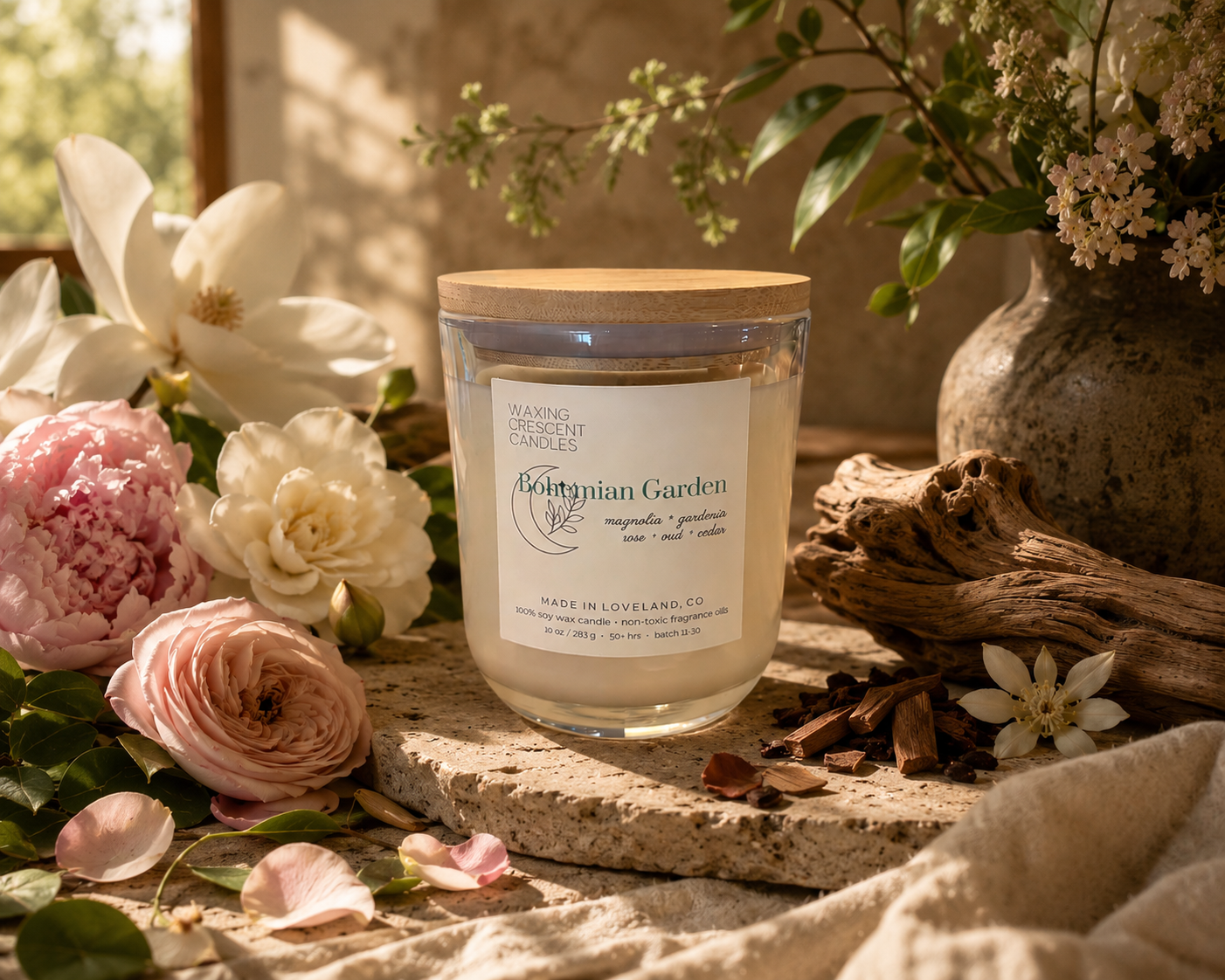 Bohemian Garden (magnolia + peony + gardenia + rose + sandalwood + palo santo + cedar + oud)
