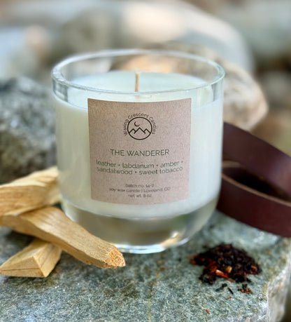 The Wanderer (leather + labdanum + sandalwood + amber + sweet tobacco)