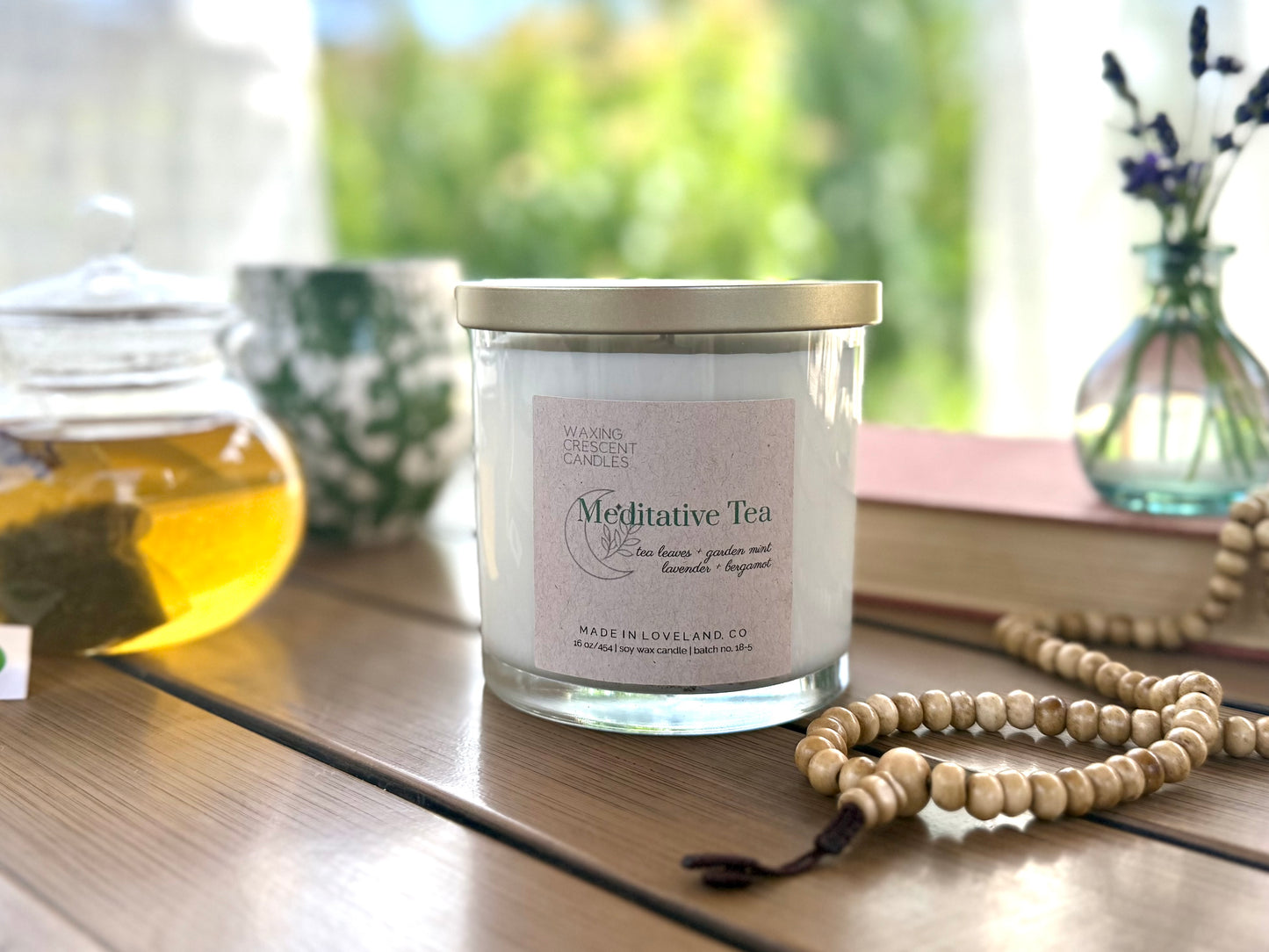 Meditative Tea (tea leaves + garden mint + lavender + bergamot)