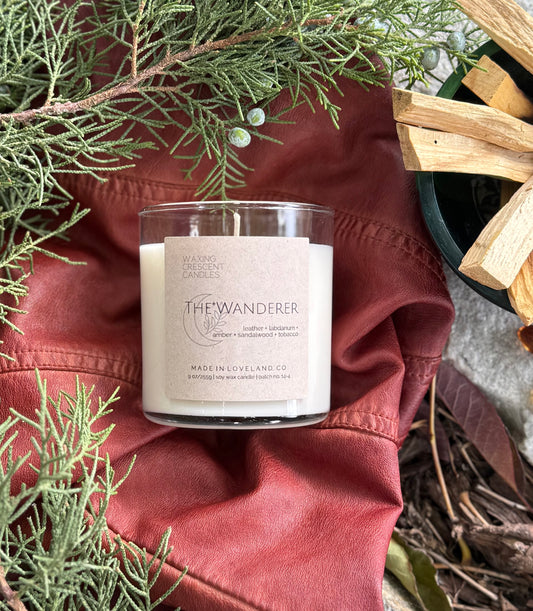 The Wanderer (leather + labdanum + sandalwood + amber + sweet tobacco)