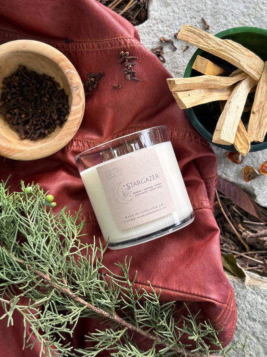 Stargazer (leather + nutmeg + amber + sweet clove + palo santo)