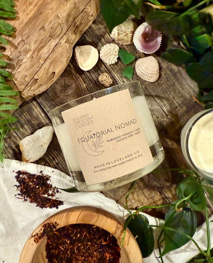 Equatorial Nomad (teakwood + tobacco + smoked oud + coconut milk + palm + patchouli)
