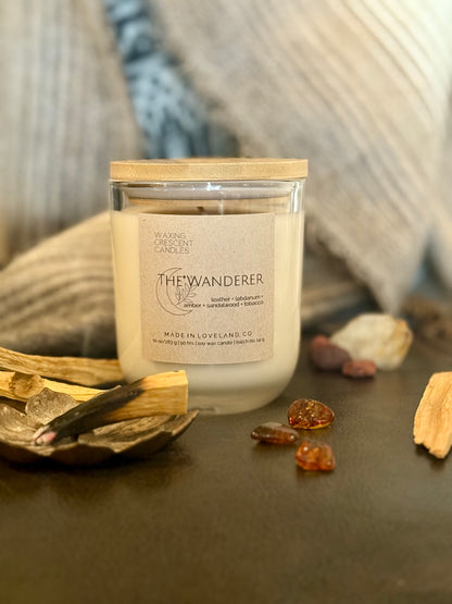 The Wanderer (leather + labdanum + sandalwood + amber + sweet tobacco)