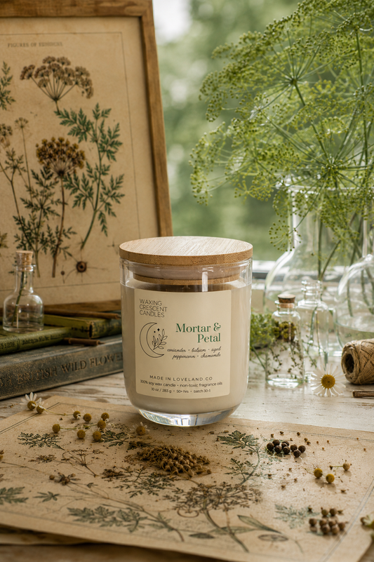 Mortar & Petal (coriander + balsam + peppercorn + copal + chamomile)